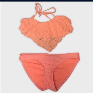 Xhilaration neon coral bikini size XS/TP